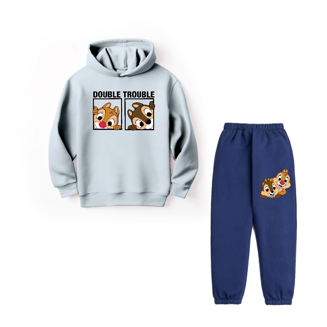DOUBLE TROUBLE - HOODIE FLEECE TRACKSUIT SB/N