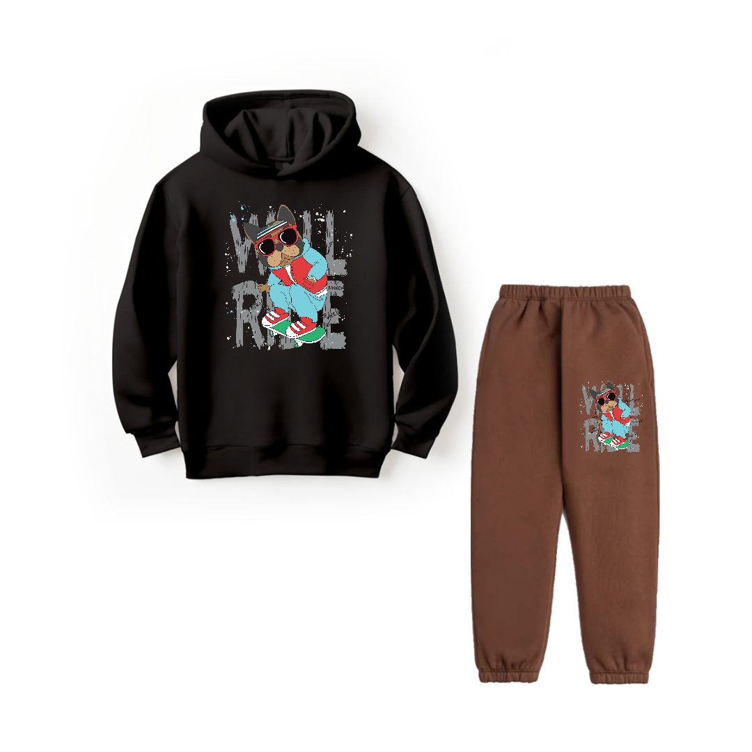 WELL RIDE - HOODIE FLEECE TRACKSUIT B/Br