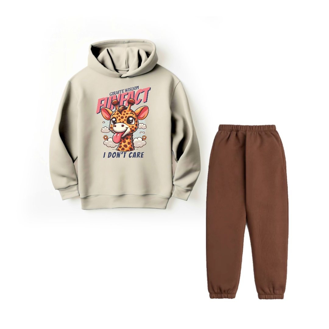 GIRAFFE FUNFACT - HOODIE FLEECE TRACKSUIT O/Br